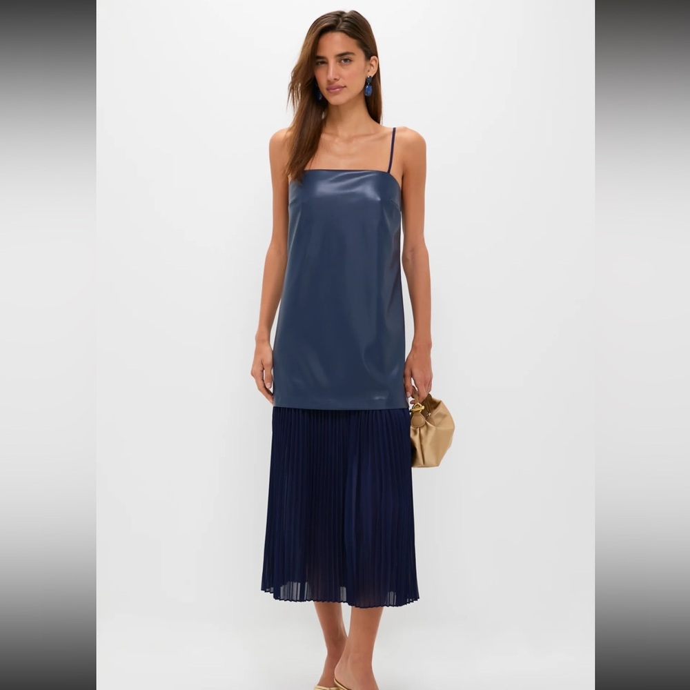 NWT Tuckernuck Mixed Media Leather Midi Dress
